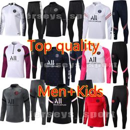 18 19 psgES tracksuit men football training suit 20 21 22 maillot jersey jacket kit Paris mbappe men and kid soccer tracksuits jogging survetement chandal