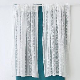 Curtain European White Lace Sheer Curtains For Living Room Decoration Translucent Organza Fabric Drapes Home