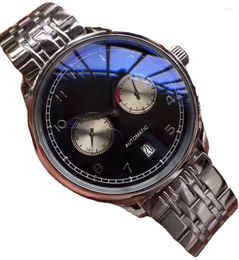 Wristwatches Mens Mechanical Watch Pilots Automatic Steel Strap