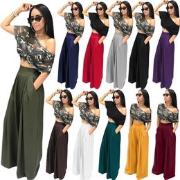 Women Clothing Designer Pants Wide Leg Casual Trousers With Pocket Personalised Speaker Trouser Ladies High Waist Workout Leggings 11 Colours