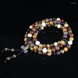 Strand Natural Sandalwood Bracelets 8mm 108pcs Multilayer Buddha Prayer Beads Handmade DIY Jewelry Bangle For Women Vintage Pulsera