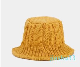 Beret Women's Windproof Hand Knitted Fisherman's Hat Winter Rough Wool Basin Cover High Quality Outdoor Knitted Golas