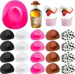 Festive Supplies 30Pcs Western Cupcake Toppers Mini Cowboy Hats Party Cake Decoration For Pretend Play Dollhouse Cute Doll Hat