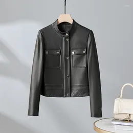 Women's Leather 2023 Genuine Jackets For Women Clothes Spring Autumn High Quality Real Sheepskin Coat Coats Sobretudo FCY