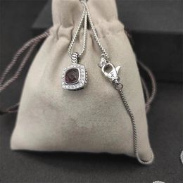 DY Designer Diamond Chain Luxury Pendant Necklaces for woman multicolour 925 Sterling Silver Square cross Fashion brand Necklace Couple New Year Jewelry gifts