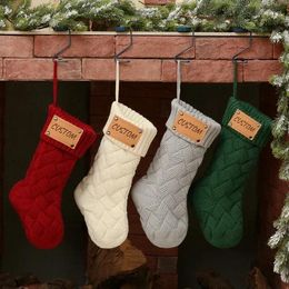 Christmas Decorations Family Stockings Embroidered Knitted Stocking With Name Personalised Gift Decor