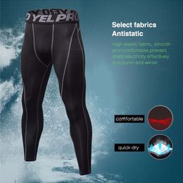 Fiess Tight Height Stretch Yoga Pants Men's Sweatpants Training Running Breathable Slack