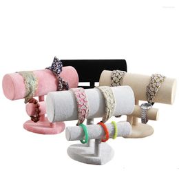Jewelry Pouches Velvet Heart Shaped Headband Hair Clasp Tiaras Two Layer Display Stand Watch Bracelet Rack Storage