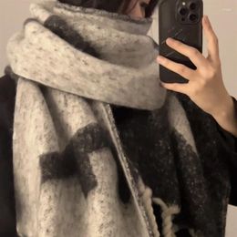 Scarves 2023 Fashion Luxury Autumn And Winter Outdoor Thickened Windproof Grey Mohair 210 40 Imitation Cashmere Shawl For Women