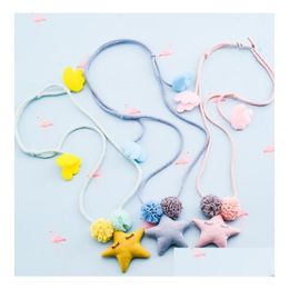 Pendant Necklaces Pendant Necklaces Fashion Handmade Cute Star Necklace Little Girl Children Christmas Gift For Girls Baby Child Kids Dh6Ju