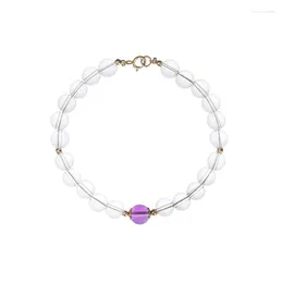 Charm Bracelets Elegant Bracelet With White And Purple Crystals Promoting Inner Peace Mental Clarity