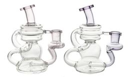 Percolator Glass Bong Hookahs 5.5 Inch Recycler Water Pipes Joint Oil Dab Rigs Quartz Banger Bowl