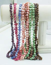 Chains Wholesale! 10PCS 6-7MM Lot Of Colour Baroque Freshwater Pearl Necklace 16 Inches(note That The Randomly Sent)