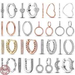 Hoop Earrings Selling Women's Jewelry 925 Sterling Silver Classic Circular Asymmetric Heart Shaped Light Luxury Charm
