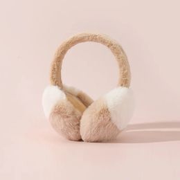 Ear Muffs Maikun 2023 Two Colour Earmuff Women s Winter Warm Fleece Thickened Cold proof Elastic Cap Hoop Plush Bag 231123