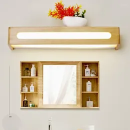 Wall Lamp Solid Wood Led Light Modern Foyer Reading Bedside Bathroom Mirror Sconce Lighting Home Indoor Decor 6pa