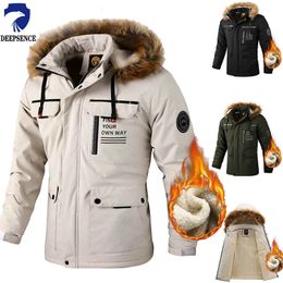 Men Blends Fleece lined Thickened Jacket Casual Outdoor Parka Autumn and Winter Warm Windproof Waterproof 231123