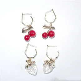 Stud Earrings Bohemian National Fashion Geometric Women's Vintage Design Alloy Cute Fruit Strawberry Dangle Earring Jewelry