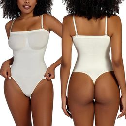 Women's Shapers Burvogue Simple Soild Shapewear Bodysuit Seamless BuLifter Body Shaper Thongs Low Backless Full Bodysuits Invisible