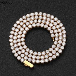 3mm Stainless Steel 5a Zircon Easy Clasp No Fade Real Gold Plated Tennis Chain Iced Out Tennis Bracelet