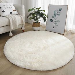 Carpets Round Plush Rug Carpet For Living Room Anti-slip Fluffy Large Area Mat Thick Bedroom Decorative Carpets Floor Soft Rug Mat