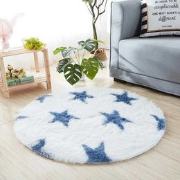 Carpets Round Plush Carpet For Living Room Antislip Fluffy Large Area Mat Pile Thick Bedroom Decorative Carpets Floor Soft Home Rug