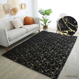 Carpets Rabbit Fur Carpet For Living Room Side Table White Gold Marble Fluffy Rug Luxury Bathroom Mat Bedside Fur Mat For Bedroom R231123