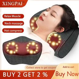 Massaging Neck Pillowws XINGPAI Electric 2 Heads Relax Neck Shoulder Back Shiatsu Kneading Massage Pillow Q231123