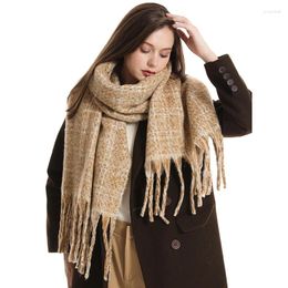 Scarves Cashmere Soft Solid Women Scarf Thicken Winter Warm Big Shawl Fashion Pashmina Bandana Lady Long Tassel Blanket