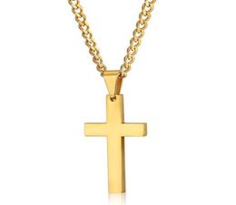 Mens Stainless Steel Cross Pendant Necklaces Party Supplies Men Religion Faith Crucifix Charm Titanium Steels Chain For Women Fash9773755