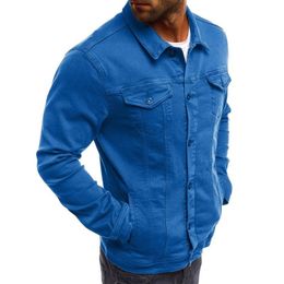 Men's Jackets Jacket Trend Autumn Casual Loose Men Large Top Denim Size Retro Tooling J01 Washed