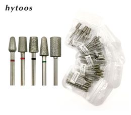 HYTOOS 10pcspack Big Size Diamond Cuticle Clean Burr Russian Nail Drill Bits Pedicure Manicure Drills Accessories Nails Tools 22088110218