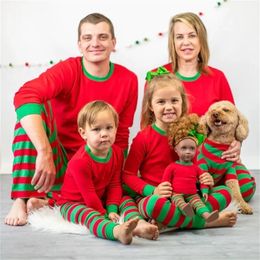 Family Matching Outfits christmas pajamas Xmas Sleepwear Look Clothes Pajamas for Children 100 Cotton Striped Homewear Nightwear 231122