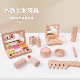 Новый деревянный набор игрушек для стрижки, красивый деревянный парикмахерский набор для макияжа для девочек, имитация ролевых игр, деревянные игрушки для детей, игрушки для девочек