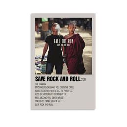 Panel Hanging Posters Vertical Save Rock And Roll Wall Art Canvas Doth Posters