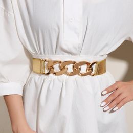 Belts Fashion Elastic Gold Chain Belt For Women Designer Waist Strap Female Skirt Coat Dress Decorative Girdle Cinturones