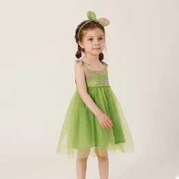 Girl Dresses MARC&JANIE Girls Summer Breathable Cotton And Silk Suspenders 230596 French Series
