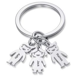 Keychains Personalised Custom Name Date Keychain Boy Girl Child Family Stainless Steel Key Ring Kid Pendant Gift For Women Man JewelryKeycha