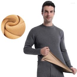 Men's Thermal Underwear Men Thick Lamb Cashmere Fleece Long Johns Heated Suit Let You Do Not Fear The Cold