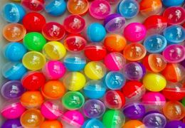 100PCS LOT Diameter32mm Empty Plastic Toy Capsule Egg shell Ball For Vending Machine Mixed Color232m9096844