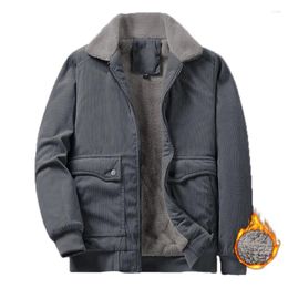 Men's Jackets 2023 Autumn Winter Men Sherpa Lapel Fleece Solid Color Jacket Warm Casual Fashion Simple Outdoors Windproof Male Coat