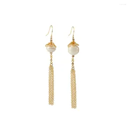 Dangle Earrings LANFLORA Fashion Chinese Style Handmade Women Freshwater Pearl Copper Alloy