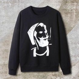 Men's T Shirts O-neck Old Man Head Personality PrintLong-sleeved Sweatshirt High Quality Loose Breathable Pullover Comfortable Soft Men Tee