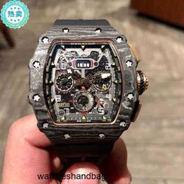 Richard's Milles Red Luxury Mens Devils Watch Carbon Mechanics Fibre Men's Black Technology Same Mechanical Mir Rm056 G07t