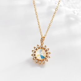 Pendant Necklaces 11.11 Flower Designer Necklace Made With Crystals From Austrian For Girls Trending Women Jewellery Bijoux Gifts