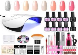 36W UV Lamp Nail Polish Electric Manicure Handle Kit Colour Soak Off Gel Nail Top Coat Gel Polish Kit Manicure Set6433650