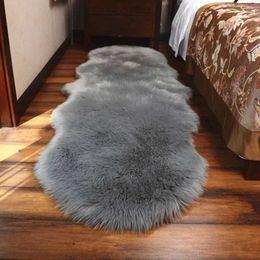 Carpets Soft Fur Wool Rugs for Bedroom Living Room Carpet Fluffy Sofa Chair Cushion Washable Hairy Bedside Floor Mat Sleeping Room Rug