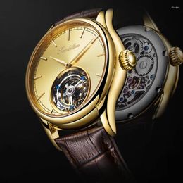 Wristwatches AESOP Real Tourbillon Men's Watches Sapphire Mirror Hand Winding Movement Luxury Male Mechanical Waterproof
