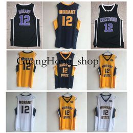 GH Ja Morant Jersey Navy Elite Murray State Racers NCAA College Basketball Jerseys Crestwood High School Knights Black White Blue Yellow Size