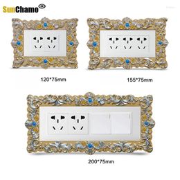 Wall Stickers Switch Protective Cover European Resin Creative Light Panel Frame Socket Decorative Sets Room Decor